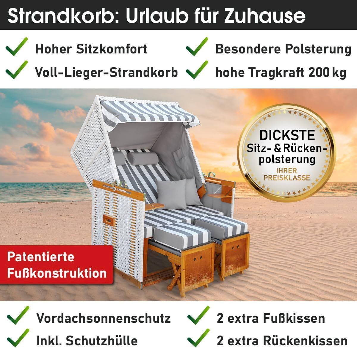 Liegen & Liegestühle: Strandkorb NORDERNEY DELUXE 120cm – Neu und originalverpackt aus Bottighofen von zaap 6
