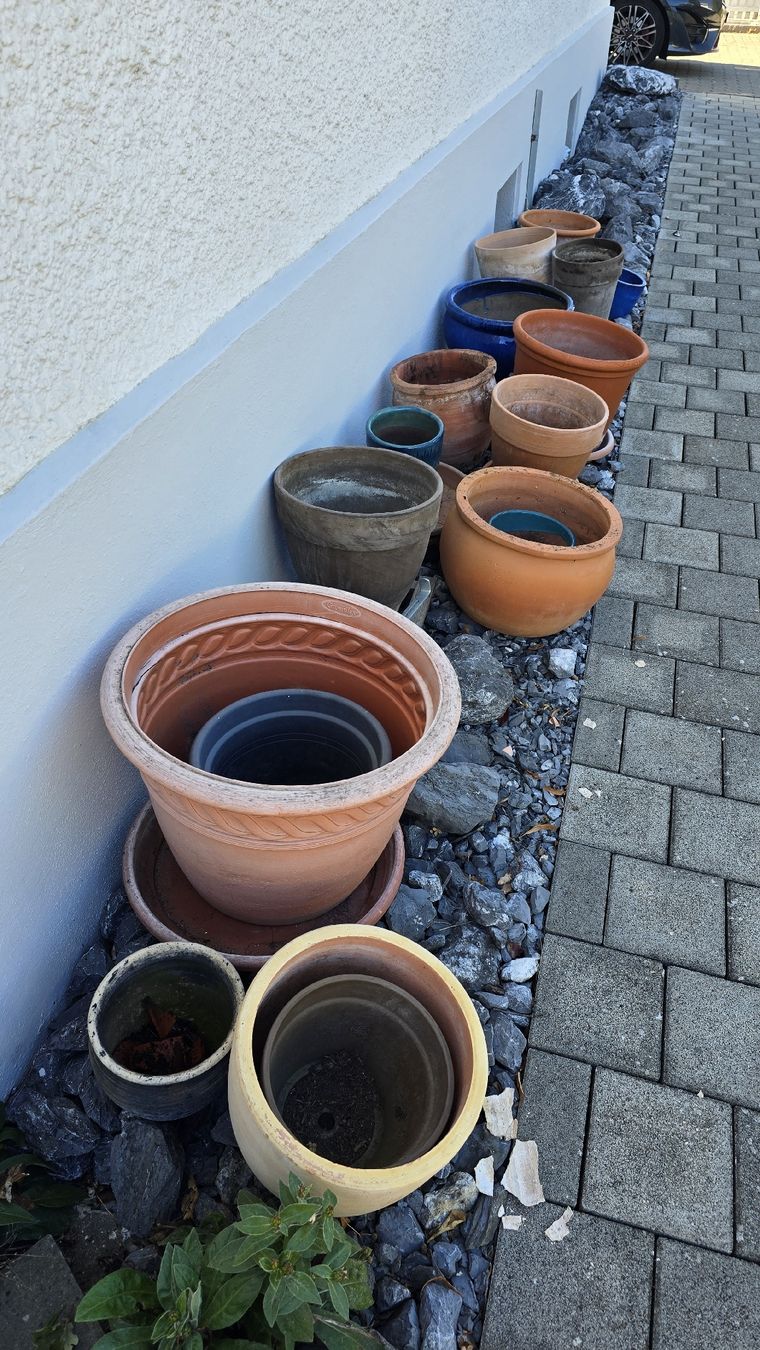 Pots de fleurs: Topfsammlung, mit diversen Unterteller – D'occasion à Felben-Wellhausen par vaja 1