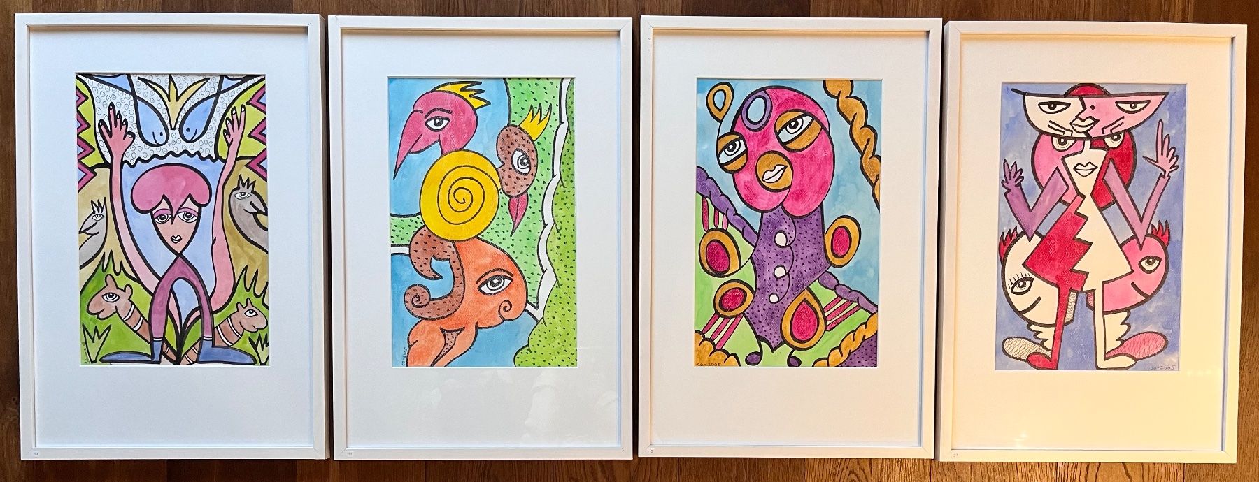 Dipinti: 4 Aquarelle gerahmt im Passepartout – Usato da Aarau venduto da PPhof96
