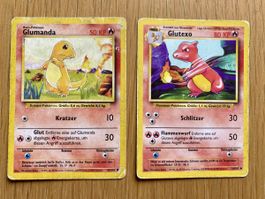 Pokémon Karten Glumanda 46/102, Glutexo 24/102, Basis Set 99