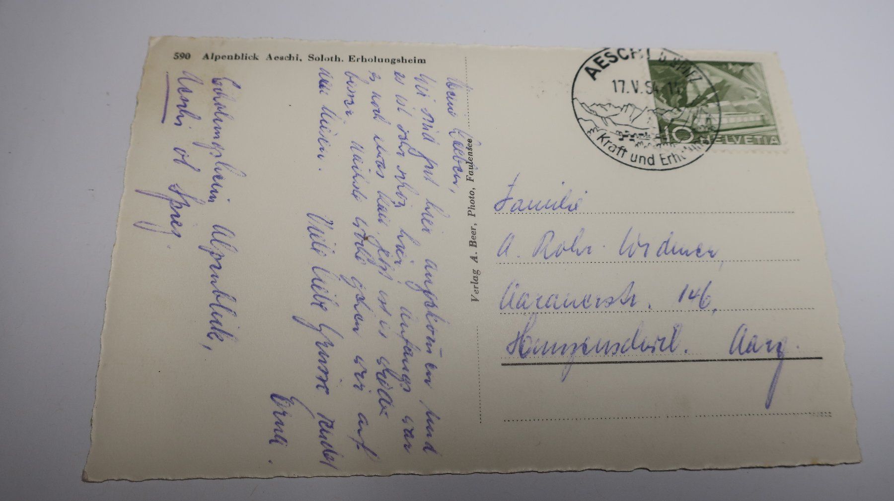 Cartoline postali: Alpenblick Aeschi Soloth. Erholungsheim – Usato da Cormoret venduto da Pascalll2001 3