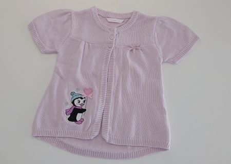 STRICKJACKE | SMILE | Grösse 80 | Motiv: Pinguin, Rosa