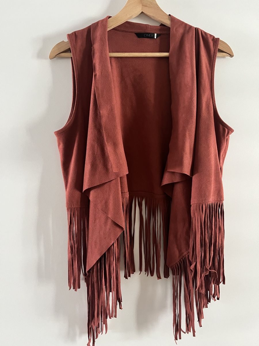 Rostrote Fransenweste im Boho-Stil (Gebraucht) in Zürich für CHF