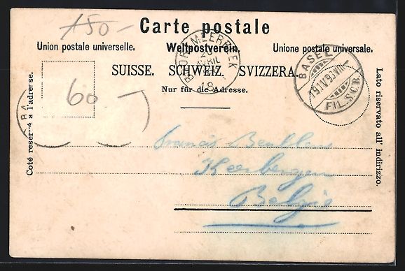 Cartoline postali: Litho Basel, Münster, Das Spatenthor, M – Usato da Berlin venduto da bartko-reher 1
