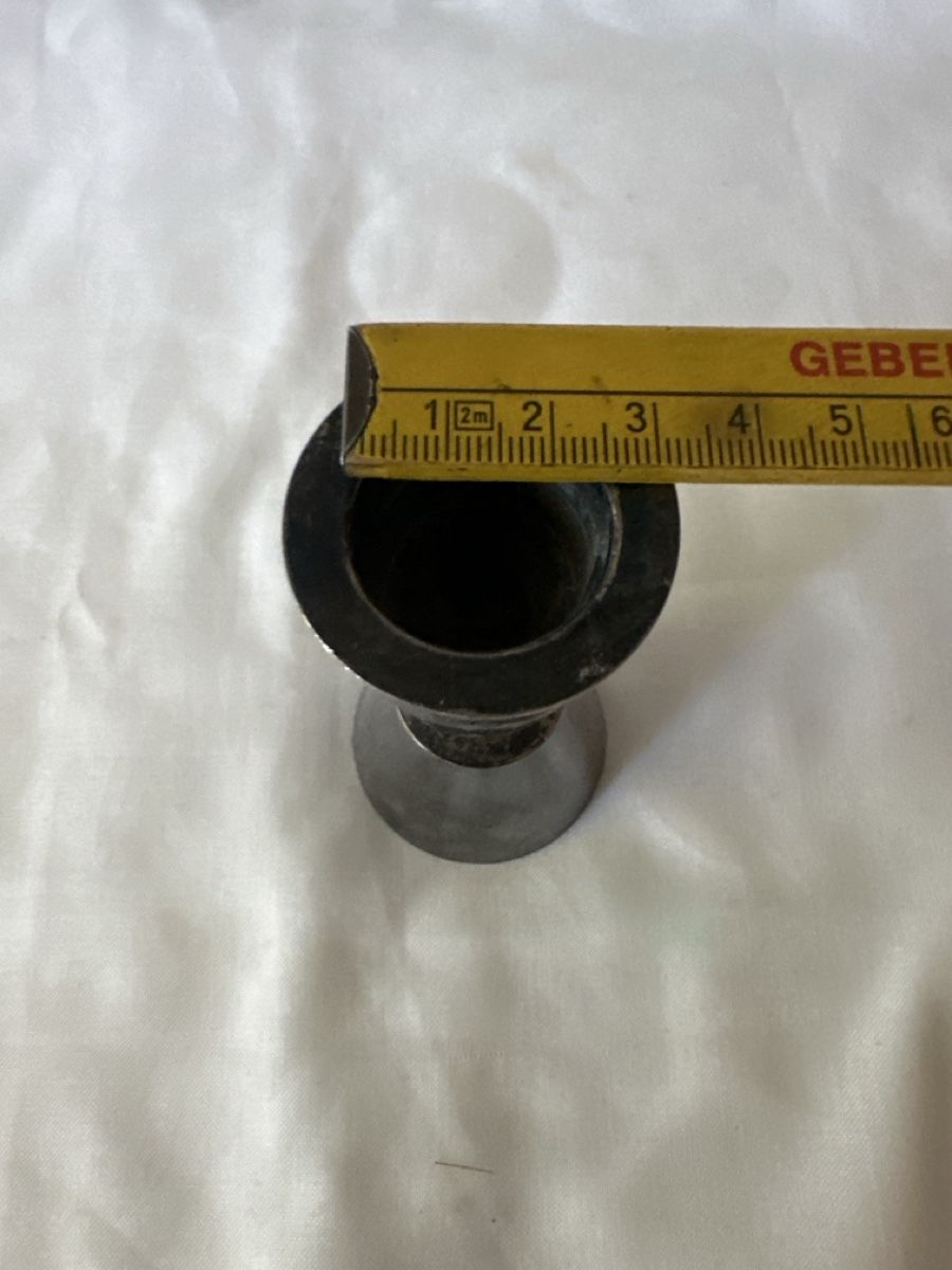Portacandele: Kerzenständer Retro Metall evt. Versilbert ca 11,5cm – Usato da Zürich venduto da Chaeffeler 1