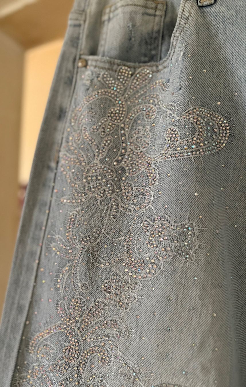 Jeans: JEANS WIDE AVEC STRASS! M – Nuovo e nell'imballaggio originale da Locarno venduto da NicoNion 4