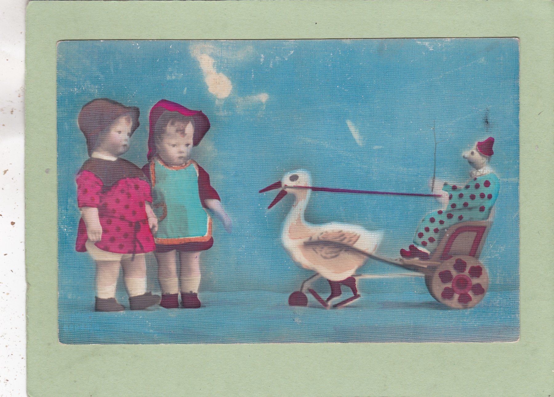 Cartoline postali: Kitsch Kinder Clown Storch 1924 – Usato da Herisau venduto da Lisegrat2008