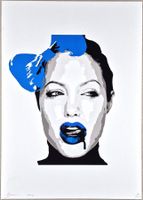 Death NYC Ltd Ed Pop Art Druck " Blue Lips Angelina Jolie