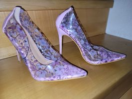Flower Heels, Transparent shoe, floral shoe, scarpe diem