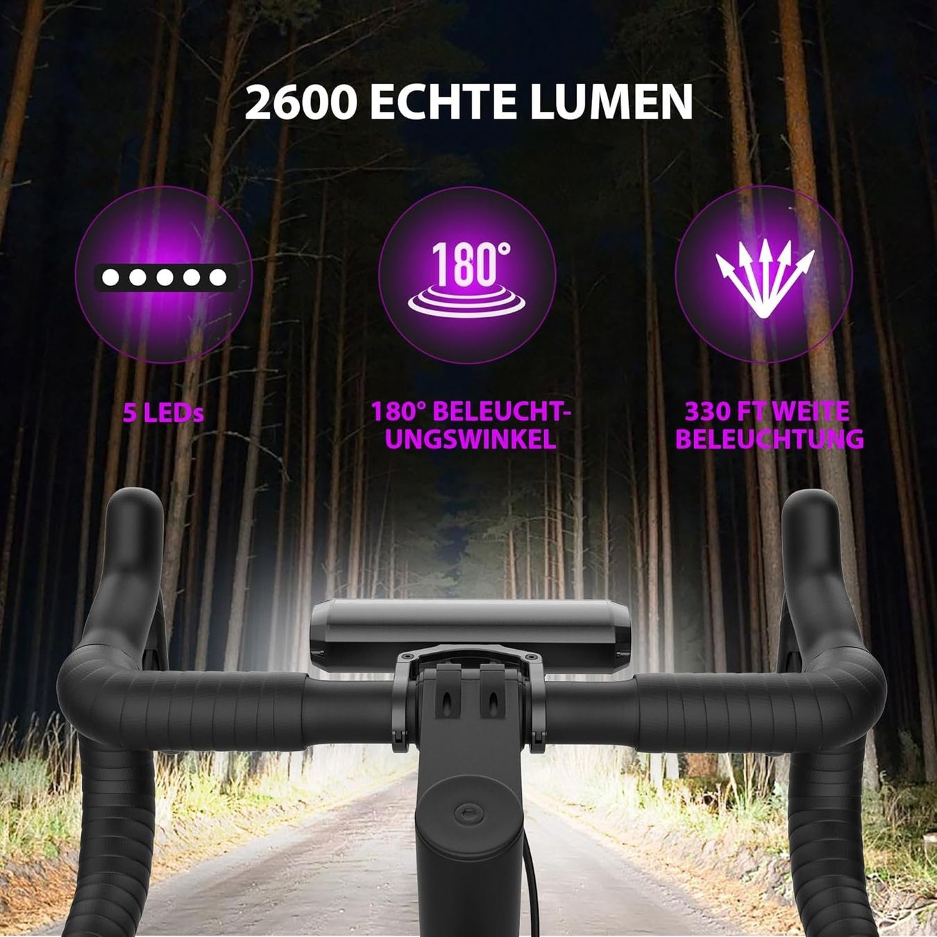 Ersatzteile: Fahrradlicht 2600 Lumen USB C LED Front – Neu und originalverpackt aus Suhr von SchnapperCH 1