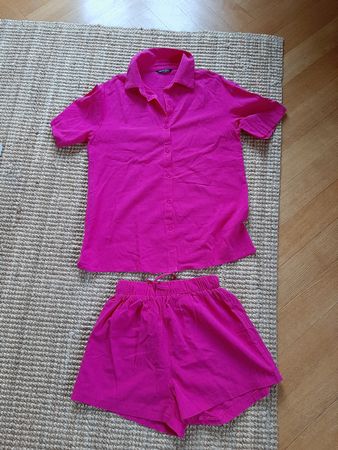 Set short et polo rose fushia M