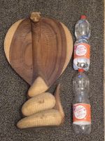 Holzfigur Kobra Schlange handgeschnitzt guter Zustand