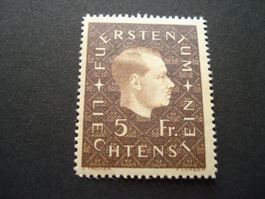 Liechtenstein alte 5.- Marke *