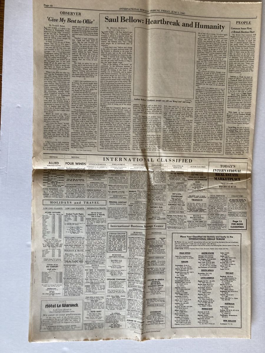 Riviste & Magazine: Herald Tribune June 5, 1987 – Nuovo (secondo la descrizione) da Basel venduto da Imack 3