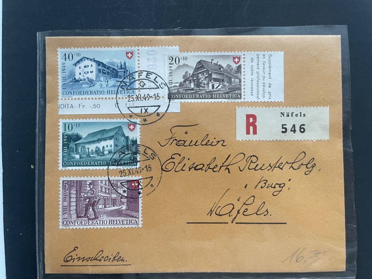 Buste & buste per spedizione: Briefumschlag von 1949 Schweiz – Usato da Meierskappel venduto da Hala03