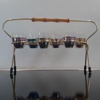 Mid Century 50er 60er Jahre Vintage Schnapsgläser im Träger