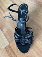 Leder Sandale schwarz, Grösse 39