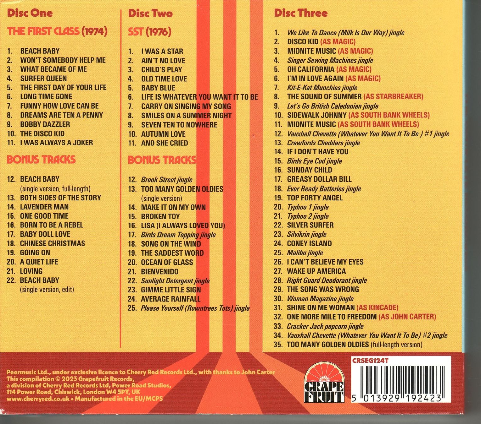 CD: The First Class ‎– Beach Baby - The Complete... – Nuovo (secondo la descrizione) da Boussens venduto da catfood01 1