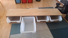selbst gemacht regal mit IKEA SORTERA sortieren behälter