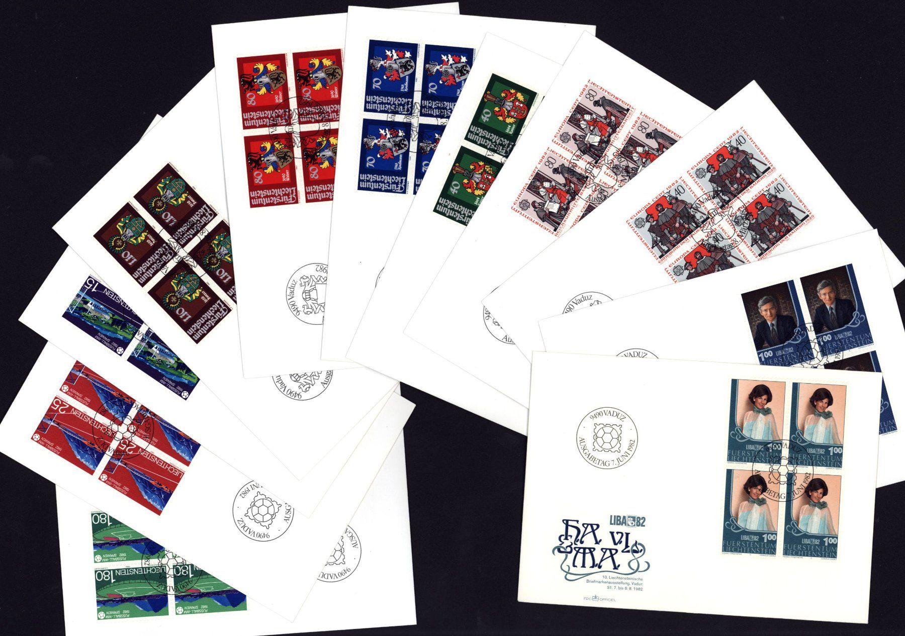 Tutti i francobolli: FDC im Viererblock 1982 FL (K166) – Usato da Seuzach venduto da Harri19 1