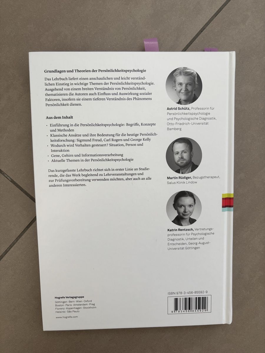 Bücher: Lehrbuch Persönlichkeitspsychologie – Neu (gemäss Beschreibung) aus Schwerzenbach von Gingerella30 1
