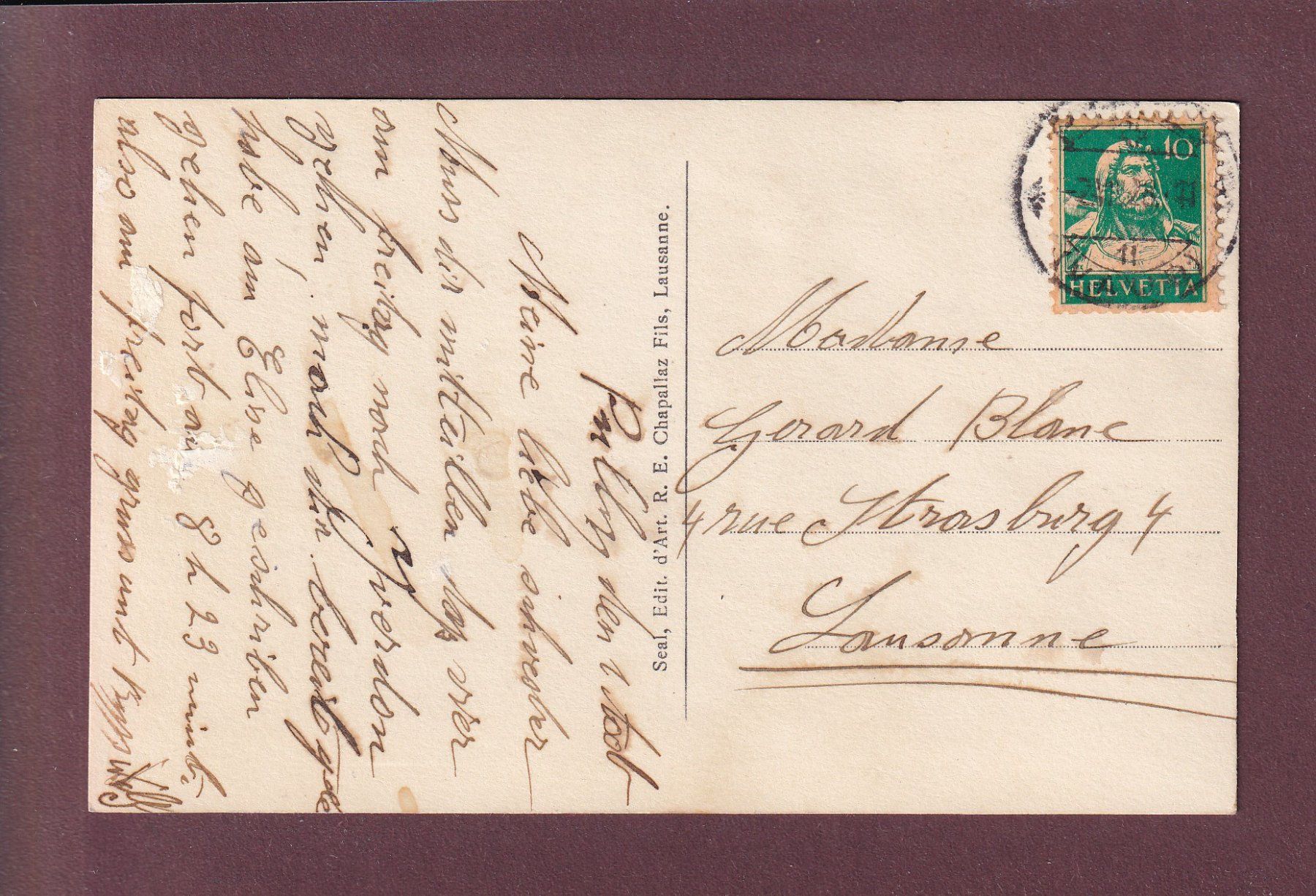 Cartoline postali: PULLY - Le Prieuré - 1928 – Usato da Pully venduto da nicecards 1
