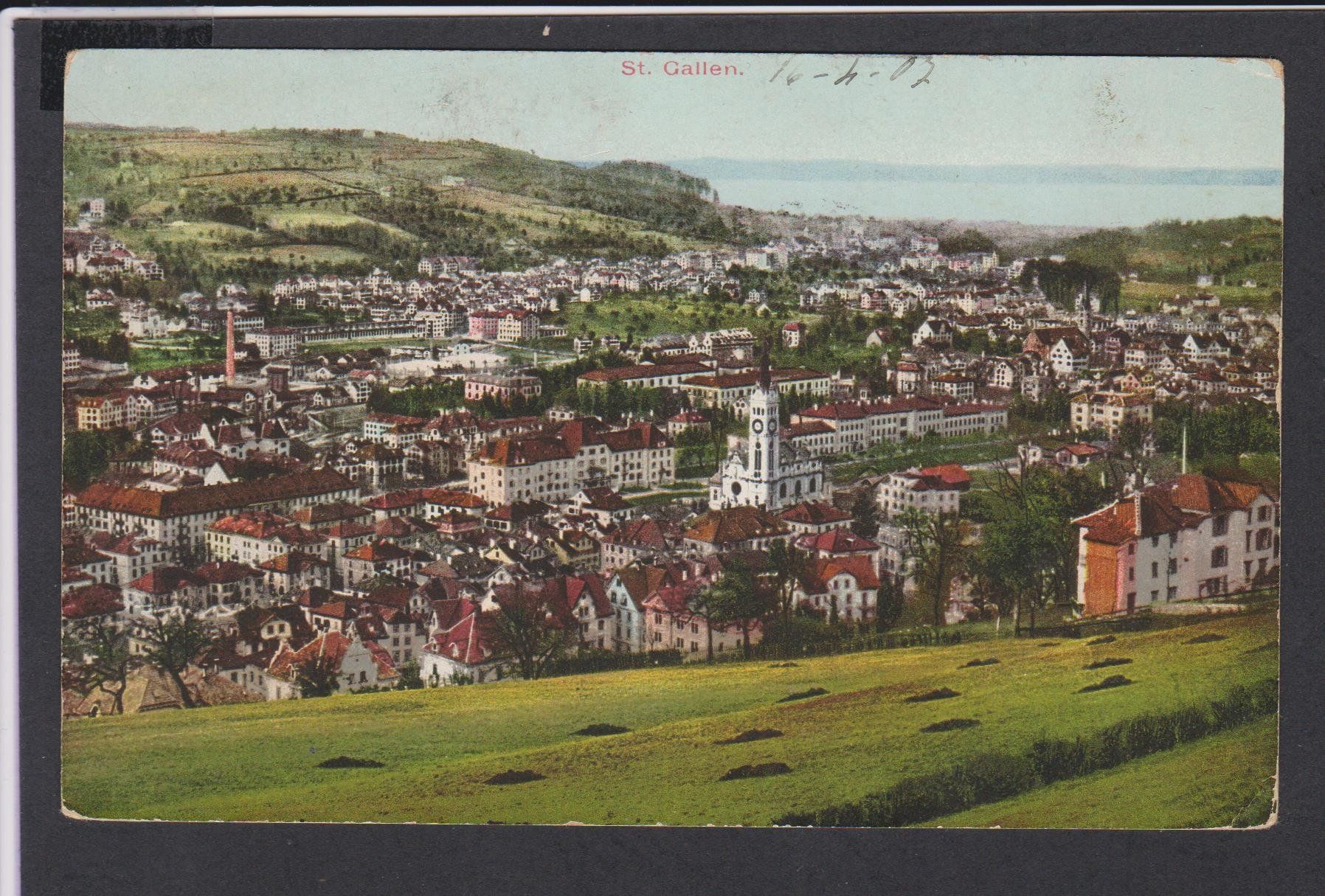 Cartoline postali: St. Gallen   :   alte Ansichtskarte + Rasierklingen-Stempel – Usato da Vitznau venduto da Ropaku