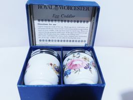 Royal Worcester Egg Coddler 2er Set Porzellan neuwertig 1950