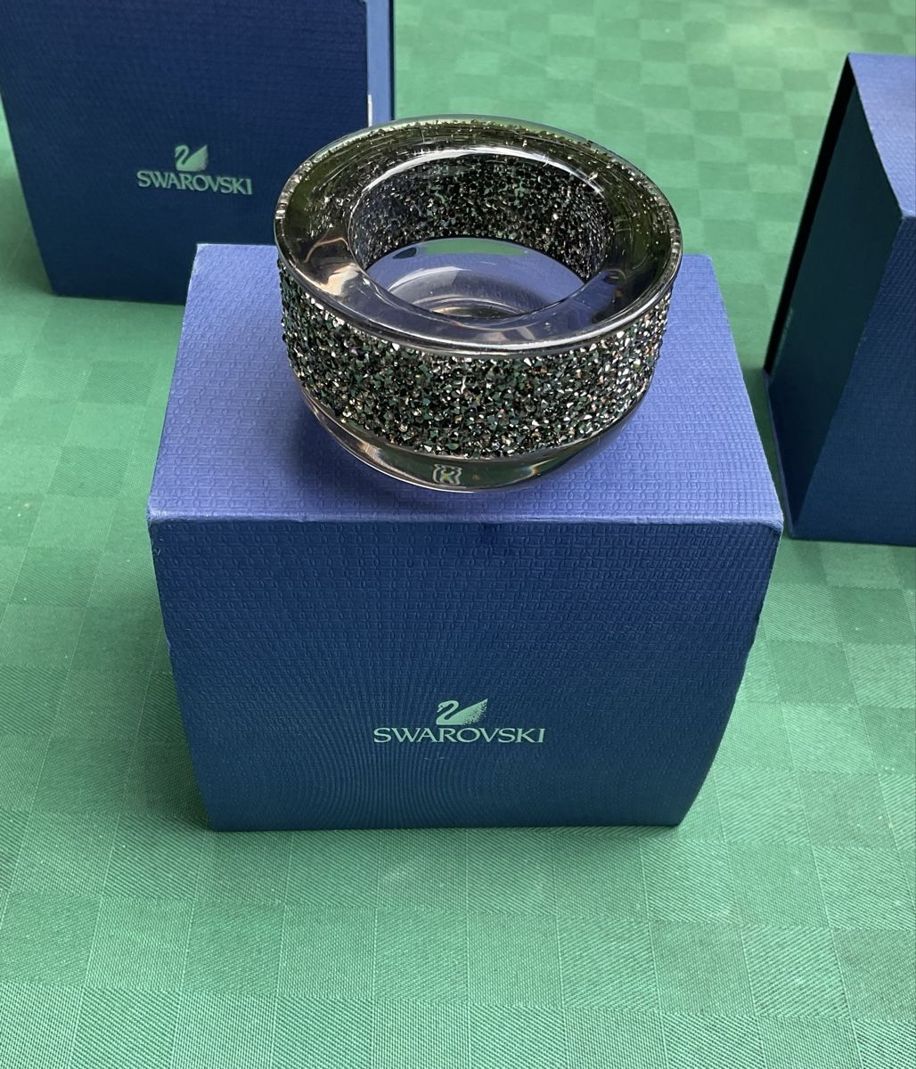 Swarovski Portacandele: 3 ORIGINAL SWAROVSKI TEELICHT HALTER MIT BOX – Nuovo e nell'imballaggio originale da Adlikon b.Regensdorf venduto da Crystaldragon09 5