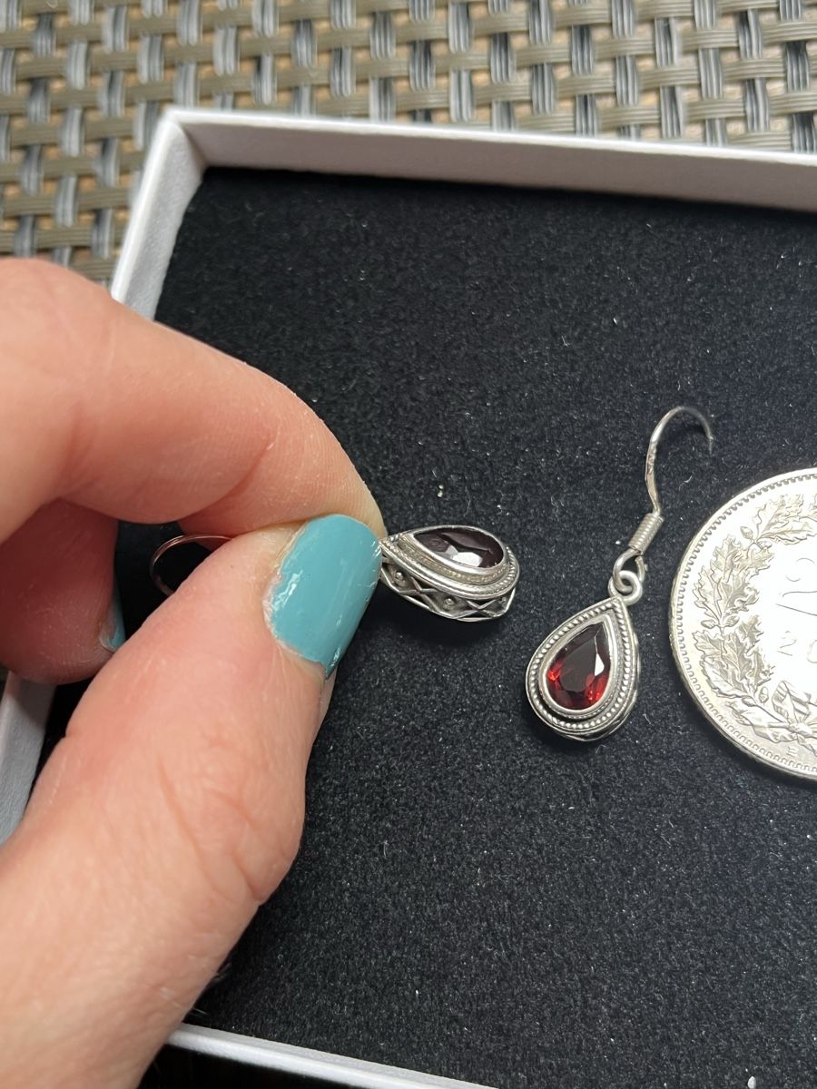 Orecchini pendenti & Orecchini a lobo: Elegante Ohrhänger mit Granat - Silber 925 – Nuovo e nell'imballaggio originale da Worb venduto da alfiie824 3