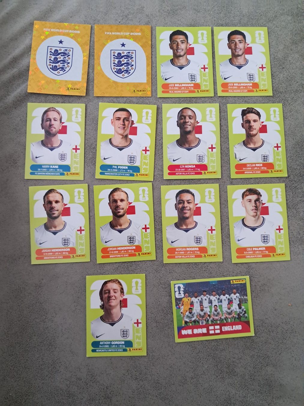 Panini Cartes à collectionner: 14 x Paninisticker 2026 / England – Neuf (Voir description) à Weinfelden par Da-ryn01