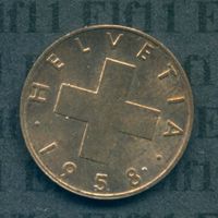 CHF___0.01 1958 -stgl 1 Rappen
