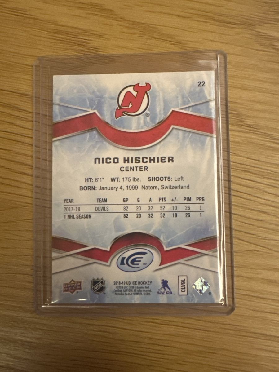 NHL Carte collezionabili: Nico Hischier - New Jersey Devils - Upper Deck Ice – Nuovo (secondo la descrizione) da St. Stephan venduto da MinoPP 1