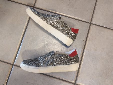 Tosca Blu Slip- on Sneakers Gr. 38 silber- Glitzer