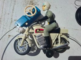 Polizei-Motorrad mit Kabel- Fernbedienung,  ca. 1975