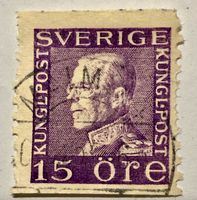 Briefmarken aus Schweden König Gustav V. gestempelt