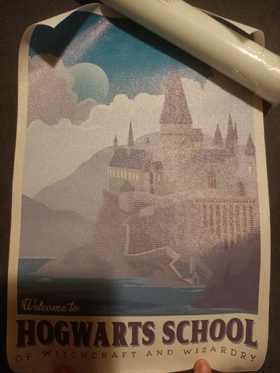 Harry Potter - Tableau mural de Poudlard avec lumière | Elbenwald