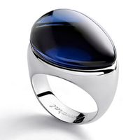 Bague BACCARAT-Paris „Galea“, Cristal bleu nuit & Argent 925