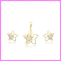 Bezauberndes Sternen Set mit Zirkonia 14K Vergoldet