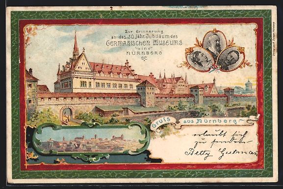 Cancelleria postale: Nürnberg, Germanisches Museum, 50 jähr – Usato da Berlin venduto da bartko-reher