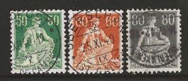 1940 : Helvetia Nr. 113y, 140y + 141y : KP 850.--