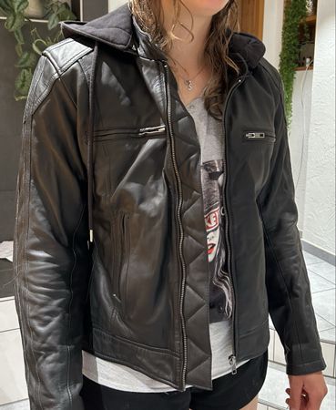 Motorradjacke Leder mit Kapuze Difi Jolene Damen Gr. 38