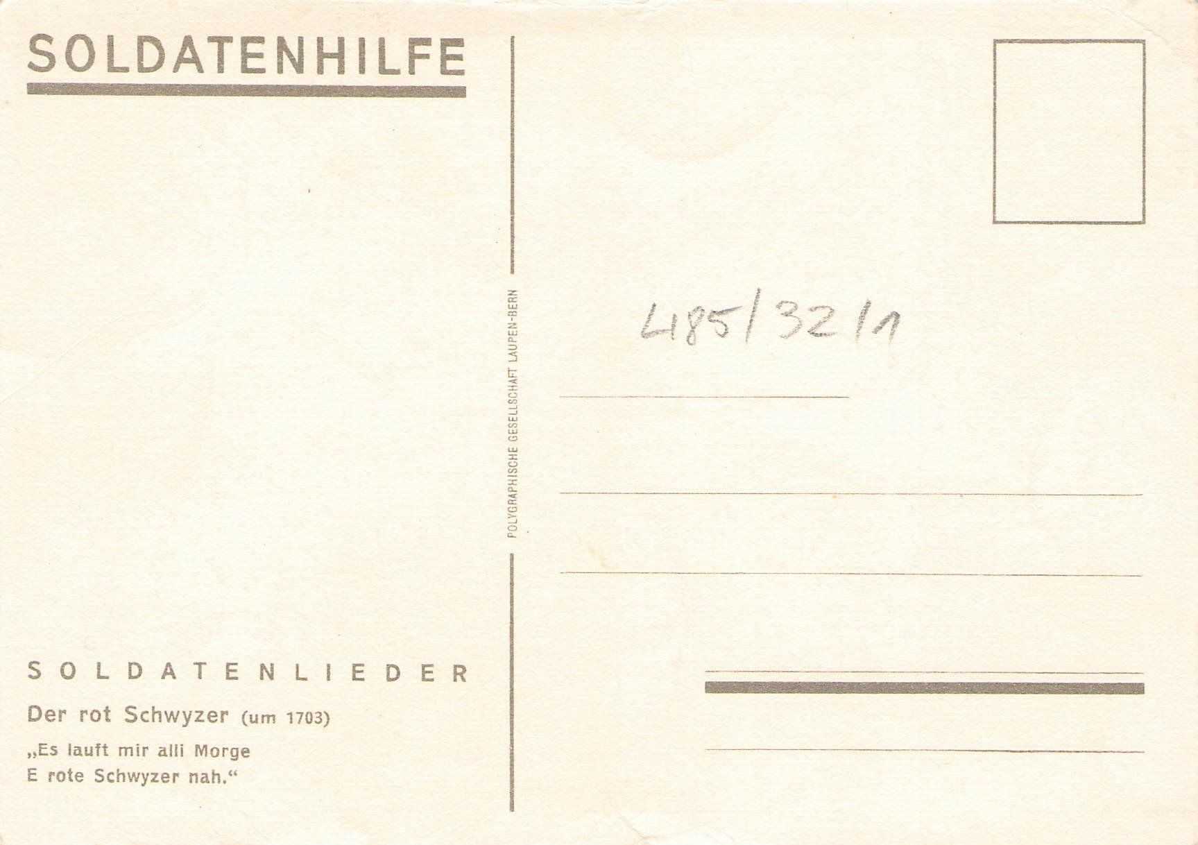 Cartoline postali: Soldatenhilfe ,Soldatenlieder – Usato da Reichenburg venduto da ibiza18 1