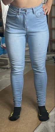 Neue helle Skinny Jeans Stretch Gr. S High Waist