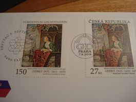 Liechtenstein 2 FDC Gemeinschaftsausgabe FL-Tschechei 2016