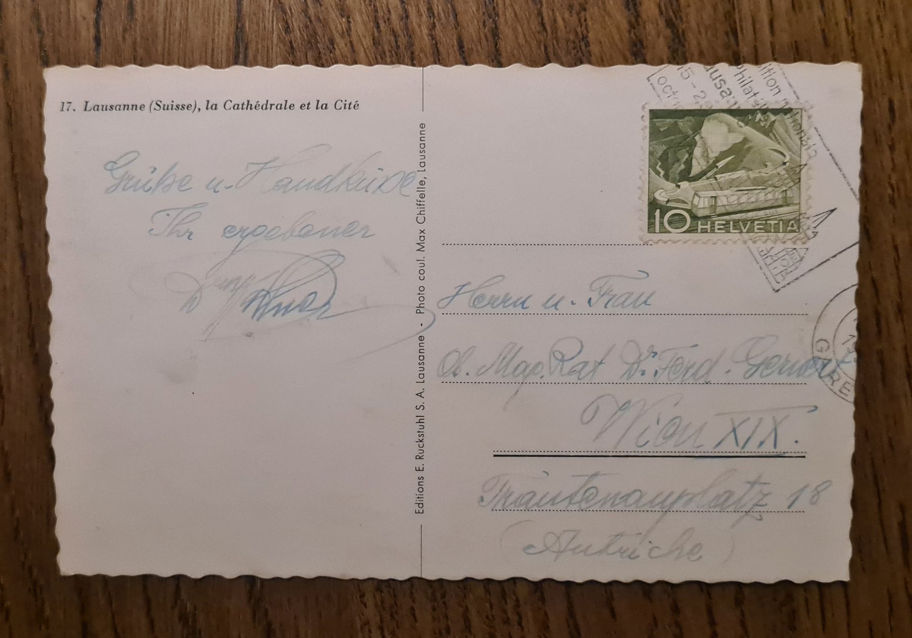 Cartoline postali: Lausanne 50iger Jahre – Usato da Ebikon venduto da Donar50 1