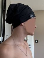 Bonnet - football - noir - croix - homme