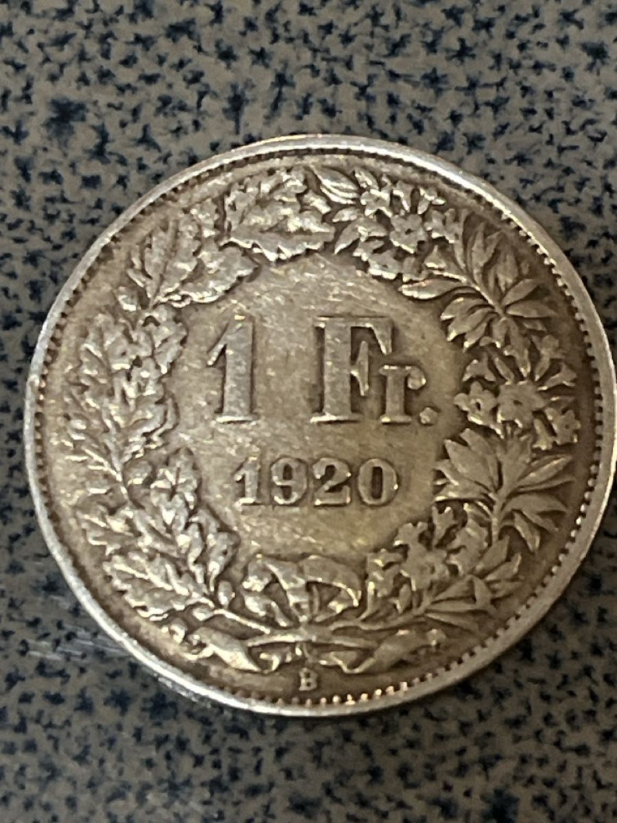 Tutti le monete: Un franc 1920  B – Usato da Prangins venduto da Rodard8