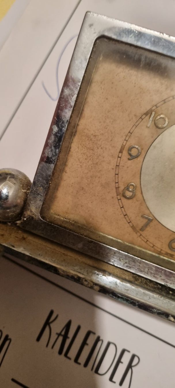 Wecker: Art déco Tischuhr Wecker Uhr Chrom – Defekt aus Basel von Jcva 5