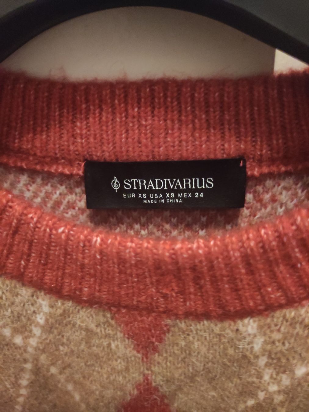 Stradivarius Maglioni & Felpe: Stradivarius Pullover beige rot XS, Argyle Neuwertig – Nuovo (secondo la descrizione) da Schliern b. Köniz venduto da Pecannut 3